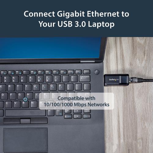 StarTech.com USB 3.0 To Gigabit Ethernet NIC Network Adapter   10/100/1000 Mbps Alternate-Image1/500