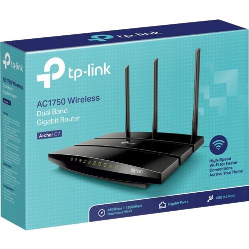 TP LINK Archer C7 AC1750 Dual Band Wireless AC Gigabit Router, 2.4GHz 450Mbps+5Ghz 1350Mbps, 2 USB Ports, IPv6, Guest Network Alternate-Image1/500