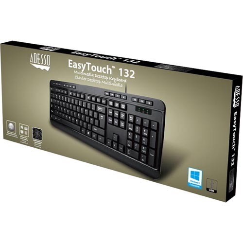 Adesso AKB 132 Multimedia Desktop Keyboard Alternate-Image1/500