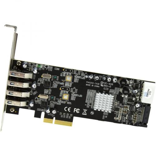StarTech.com 4 Port PCI Express (PCIe) SuperSpeed USB 3.0 Card Adapter W/ 2 Dedicated 5Gbps Channels   UASP   SATA / LP4 Power Alternate-Image1/500