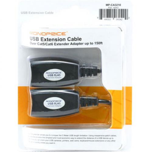 Monoprice USB Extender Over CAT5E Or CAT6 Connection Up To 150ft Alternate-Image1/500
