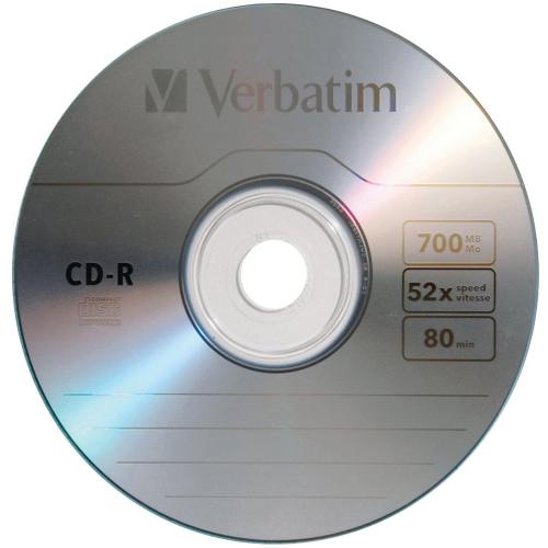 Verbatim CD R 700MB 52X With Branded Surface   10pk Bulk Box Alternate-Image1/500