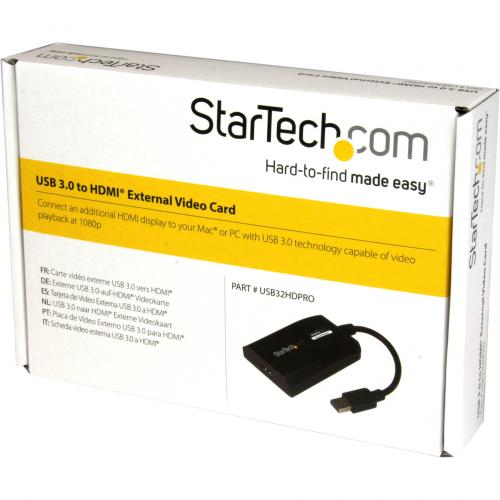 StarTech.com USB 3.0 To HDMI Adapter, DisplayLink Certified, 1920x1200, USB A To HDMI Display Adapter, External Graphics Card For Mac/PC Alternate-Image1/500