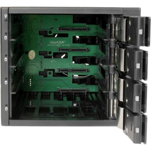 StarTech.com 4 Bay Aluminum Trayless Hot Swap Mobile Rack Backplane For 3.5in SAS II/SATA III   6 Gbps HDD Alternate-Image1/500