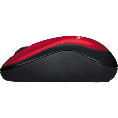 Logitech M185 Wireless Mouse, 2.4GHz With USB Mini Receiver, 12 Month Battery Life, 1000 DPI Optical Tracking, Ambidextrous, Compatible With PC, Mac, Laptop (Red) Alternate-Image1/500