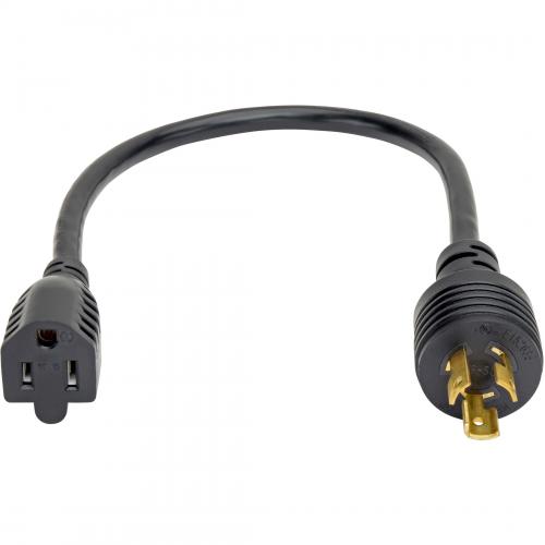 Eaton Tripp Lite Series Power Cord Adapter, NEMA 5 15R To NEMA L5 15P   Heavy Duty, 15A, 120V, 14 AWG, 1 Ft. (0.31 M), Black Alternate-Image1/500
