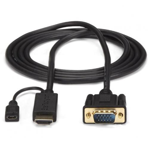 StarTech.com HDMI To VGA Cable   6 Ft / 2m   1080p   1920 X 1200   Active HDMI Cable   Monitor Cable   Computer Cable Alternate-Image1/500