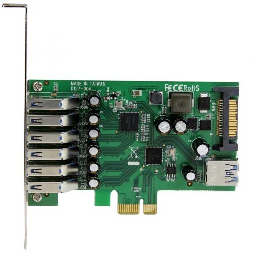 StarTech.com 7 Port PCI Express USB 3.0 Card   5Gbps   Standard And Low Profile Design Alternate-Image1/500