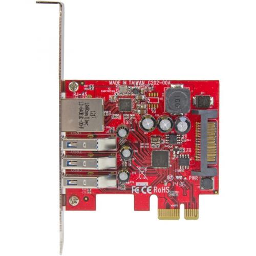 StarTech.com 3 Port PCI Express USB 3.0 Card + Gigabit Ethernet   5Gbps Alternate-Image1/500