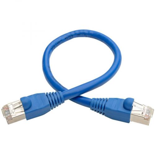 Eaton Tripp Lite Series Cat6a 10G Snagless Shielded STP Ethernet Cable (RJ45 M/M), PoE, Blue, 1 Ft. (0.31 M) Alternate-Image1/500