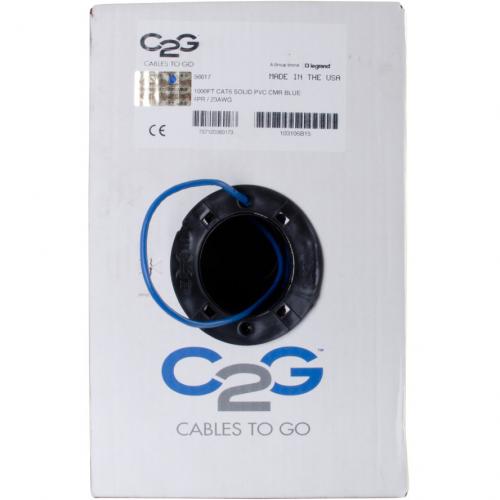 C2G 1000ft Cat6 Cable   Unshielded (UTP) Ethernet Cable   Bulk Cat6 Cable With Solid Conductors   CMR Rated   Blue Alternate-Image1/500