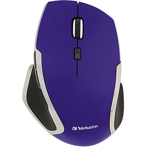 Verbatim Wireless Notebook 6 Button Deluxe Blue LED Mouse   Purple Alternate-Image1/500