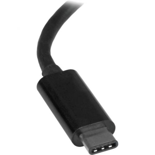 StarTech.com USB C To Gigabit Ethernet Adapter   Thunderbolt 3   10/100/1000Mbps   Black Alternate-Image1/500