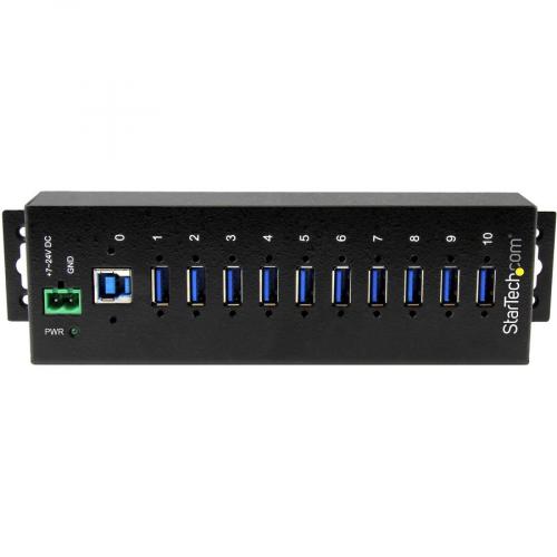 StarTech.com 10 Port Industrial USB 3.0 Hub   ESD And Surge Protection   DIN Rail Or Surface Mountable Metal Housing Alternate-Image1/500
