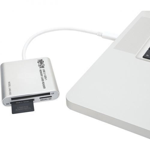 Tripp Lite By Eaton USB 3.1 Gen 1 USB C Multi Drive Smart Card Flash Memory Media Reader/Writer Thunderbolt 3 Compatible Alternate-Image1/500