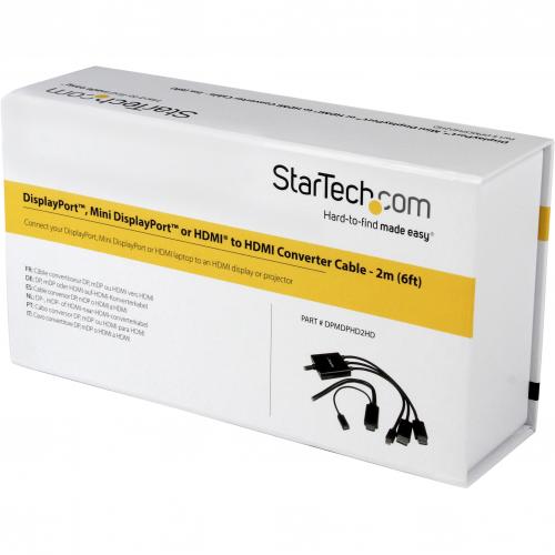 StarTech.com 2m 6 Ft HDMI, DisplayPort Or Mini DisplayPort To HDMI Converter Cable   HDMI, DP Or Mini DP To HDMI Adapter Alternate-Image1/500