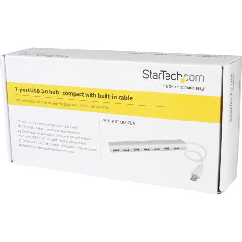 StarTech.com 7 Port USB Hub, USB A To 7x USB A Ports, USB 5Gbps, Self Powered, Portable Laptop USB 3.0 Hub Expansion With Power Supply Alternate-Image1/500