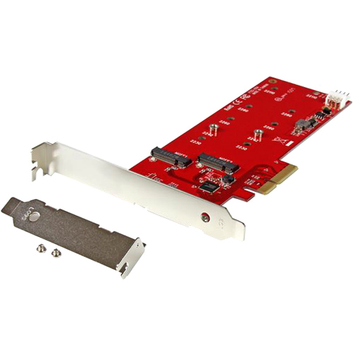 StarTech.com 2x M.2 SATA SSD Controller Card   PCIe   PCI Express M.2 SATA III Controller   NGFF Card Adapter Alternate-Image1/500