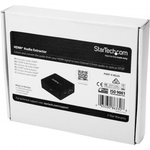 StarTech.com HDMI Audio Extractor   HDMI To 3.5mm Audio Converter   2.1 Stereo Audio   1080p Alternate-Image1/500