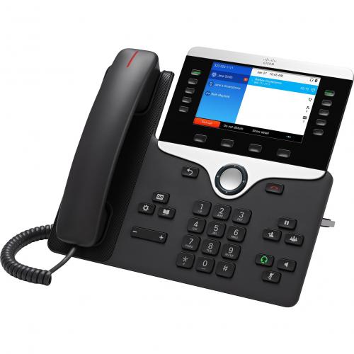 Cisco 8851 IP Phone   Corded/Cordless   Corded   Bluetooth   Desktop, Wall Mountable   Charcoal Alternate-Image1/500