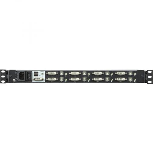 ATEN CL6708MW Single Rail 8 Port DVI FHD LCD KVM Switch With Standard Rack Mount Kit TAA Compliant Alternate-Image1/500