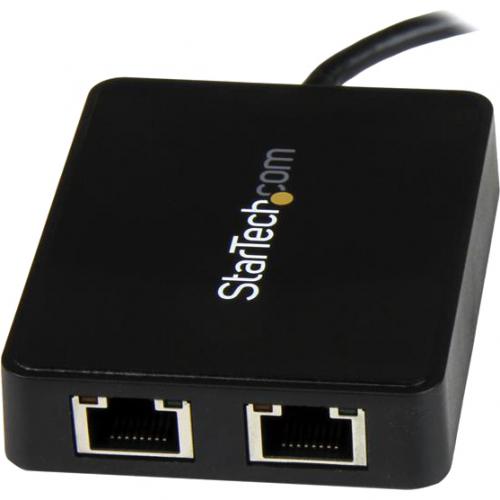 StarTech.com USB C To Dual Gigabit Ethernet Adapter With USB 3.0 (Type A) Port   USB Type C Gigabit Network Adapter Alternate-Image1/500