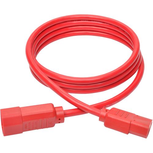 Eaton Tripp Lite Series PDU Power Cord, C13 To C14   10A, 250V, 18 AWG, 6 Ft. (1.83 M), Red Alternate-Image1/500