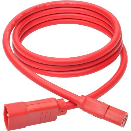 Eaton Tripp Lite Series Heavy Duty PDU Power Cord, C13 To C14   15A, 250V, 14 AWG, 6 Ft. (1.83 M), Red Alternate-Image1/500