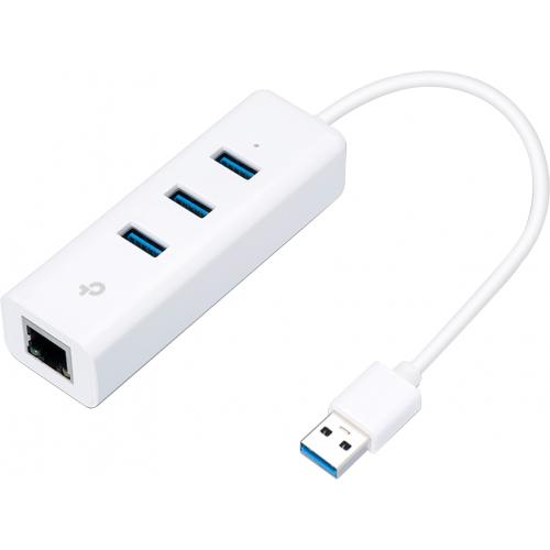 TP Link (UE330)   USB 3.0 To Ethernet Adapter, Portable 3 Port USB Hub With 1 Gigabit Alternate-Image1/500