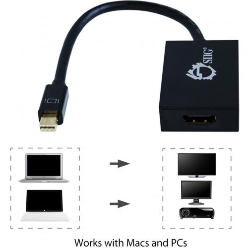 SIIG Mini DisplayPort 1.2 To HDMI 4Kx2K 60Hz Active Adapter Alternate-Image1/500