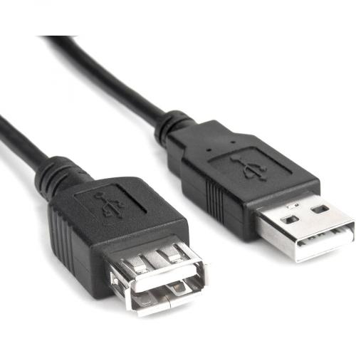 6FT/2M USB 2.0 EXTENSION CABLE USB 2.0 TYPE A TO TYPE A F/M BLACK Alternate-Image1/500