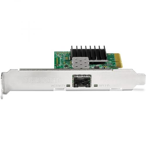 TRENDnet 10 Gigabit PCIe SFP+ Network Adapter, Convert A PCIe Slot Into A 10G SFP+ Slot, Supports 802.1Q, Standard & Low Profile Brackets Included, Compatible With Windows & Linux, Black, TEG 10GECSFP Alternate-Image1/500