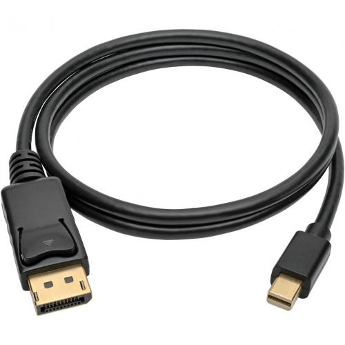 Eaton Tripp Lite Series Mini DisplayPort To DisplayPort Adapter Cable, 4K 60Hz (M/M), DP Latching Connector, Black, 3 Ft. (0.9 M) Alternate-Image1/500