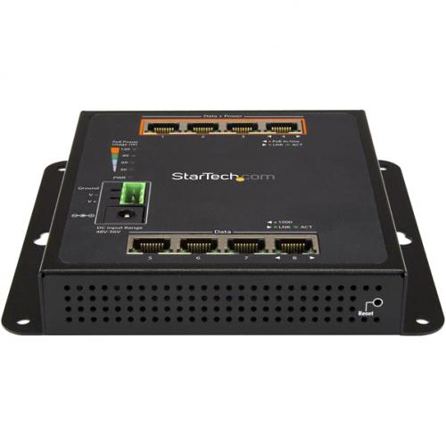 StarTech.com Industrial 8 Port Gigabit PoE Switch   4 X PoE+ 30W   Power Over Ethernet GbE Layer/L2 Managed Network Switch  40C To +75C Alternate-Image1/500