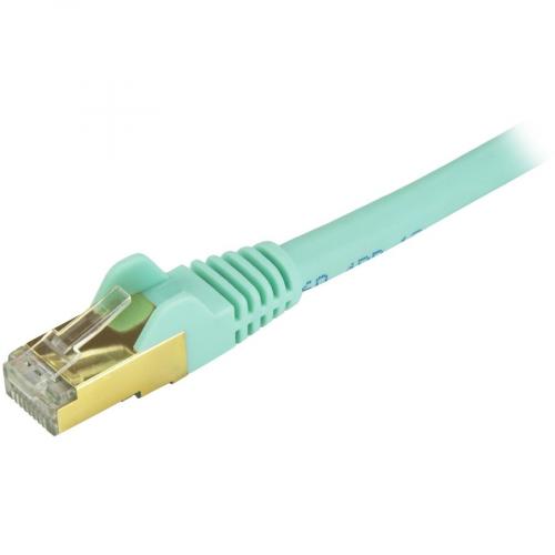 StarTech.com 30ft CAT6a Ethernet Cable   10 Gigabit Category 6a Shielded Snagless 100W PoE Patch Cord   10GbE Aqua UL Certified Wiring/TIA Alternate-Image1/500