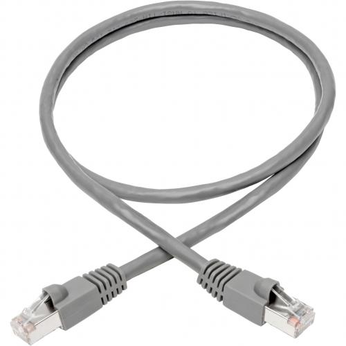 Eaton Tripp Lite Series Cat6a 10G Snagless Shielded STP Ethernet Cable (RJ45 M/M), PoE, Gray, 3 Ft. (0.91 M) Alternate-Image1/500