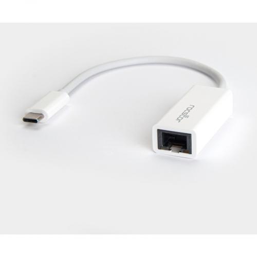 Rocstor Premium USB C To Gigabit Network Adapter   USB Type C To Gigabit Ethernet 10/100/1000 Adapter   Supports PXE Boot, Wake On Lan   Compatible With Mac & PC Plug & Play (No Drivers Needed)   White   USB 3.1   1 Port(s)   1   Twisted Pair WITH... Alternate-Image1/500