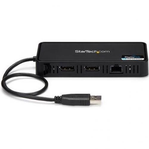 StarTech.com USB 3.0 Mini Dock   Dual Monitor USB Type A Laptop Docking Station   DisplayPort 4K 60Hz & Gigabit Ethernet   1' (30cm) Cable Alternate-Image1/500