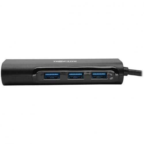 Tripp Lite By Eaton 3 Port USB 3.x (5Gbps) Hub With LAN Port, USB C To 3x USB A Ports And Gigabit Ethernet, Black Alternate-Image1/500