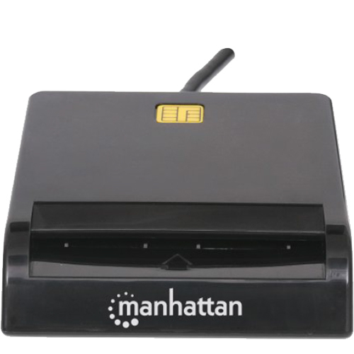Manhattan USB A Contact Smart Card Reader, 12 Mbps, Friction Type Compatible, External, Windows Or Mac, Cable 105cm, Black, Three Year Warranty, Blister Alternate-Image1/500