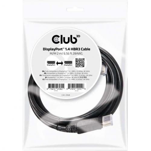 Club 3D DisplayPort 1.4 HBR3 Cable M/M 2m/6.56ft Alternate-Image1/500