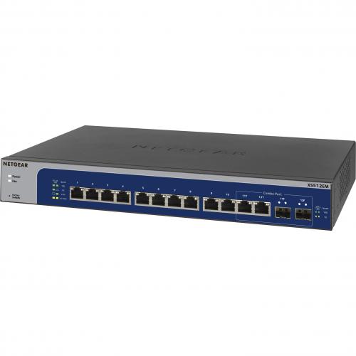 Netgear 12 Port 10 Gigabit/Multi Gigabit Ethernet Smart Managed Plus Switch (XS512EM) Alternate-Image1/500