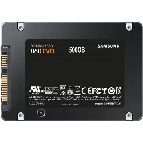 Samsung 860 EVO MZ 76E500E 500 GB Solid State Drive   2.5" Internal   SATA (SATA/600) Alternate-Image1/500