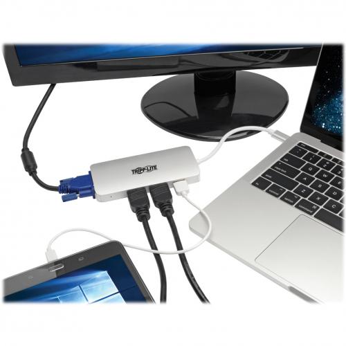 Tripp Lite USB C Docking Station W/USB Hub, 2x HDMI, VGA, PD Charging 1080p, USB Type C, USB C, USB Type C Alternate-Image1/500
