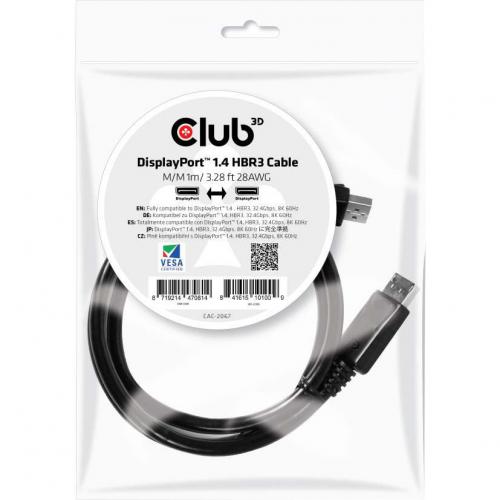 Club 3D DisplayPort 1.4 HBR3 Cable 8K60Hz Male / Male 1m/3.28ft Alternate-Image1/500