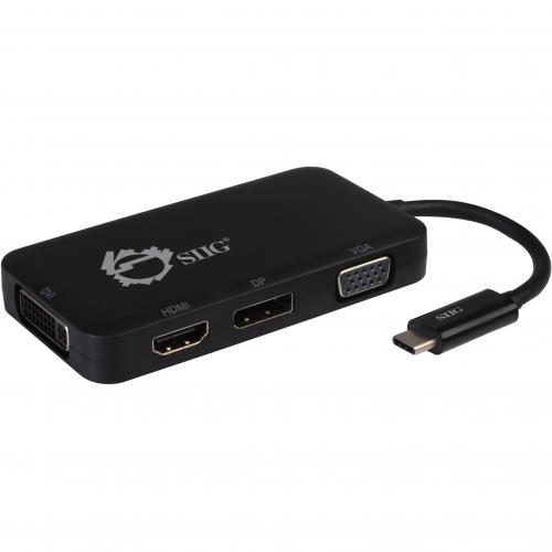 SIIG USB C To 4 In 1 Multiport Video Adapter   DVI/VGA/DP/HDMI Alternate-Image1/500