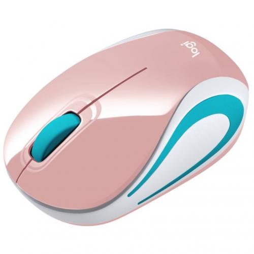Logitech Wireless Mini Mouse M187 Ultra Portable, 2.4 GHz With USB Receiver, 1000 DPI Optical Tracking, 3 Buttons, PC / Mac / Laptop   Blossom Alternate-Image1/500