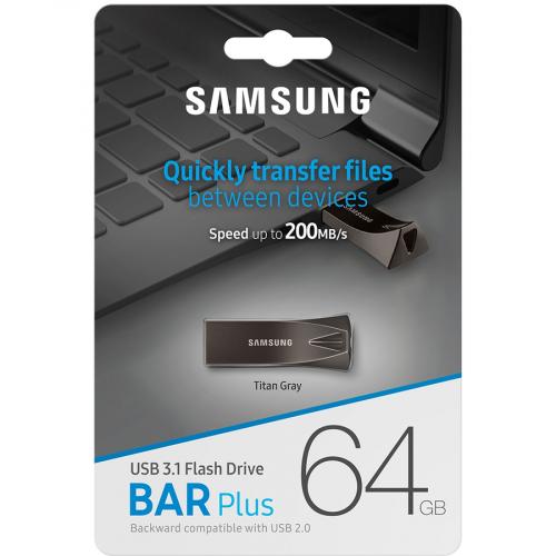 Samsung BAR Plus USB 3.1 Flash Drive 64GB Titan Grey Alternate-Image1/500