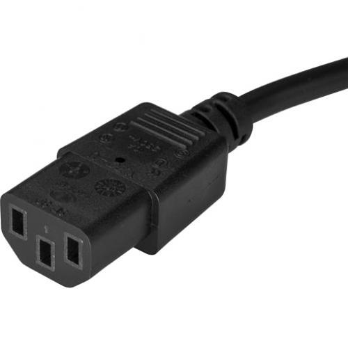 StarTech.com 15ft(4.5m) Computer Power Cord, Flat 5 15P To C13, 10A 125V 18AWG, Black Replacement AC PC Power Cord, TV/Monitor Power Cable Alternate-Image1/500