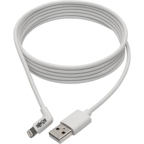Eaton Tripp Lite Series USB A To Right Angle Lightning Sync/Charge Cable, MFi Certified   White, M/M, USB 2.0, 3 Ft. (0.91 M) Alternate-Image1/500
